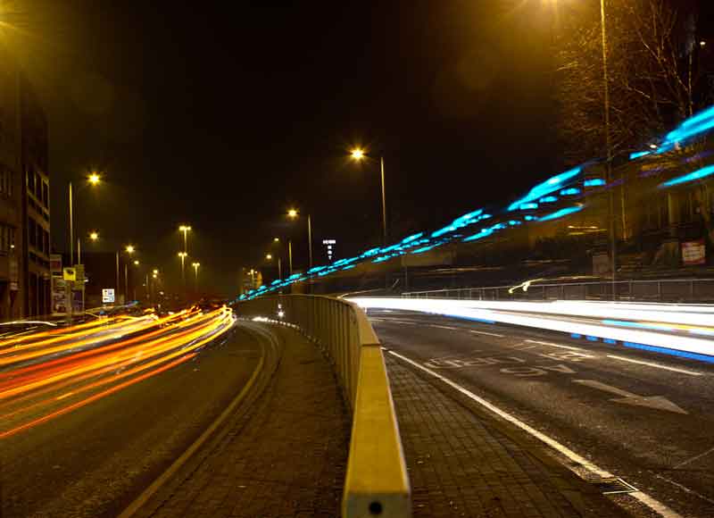 long exposure moving-traffic-signs