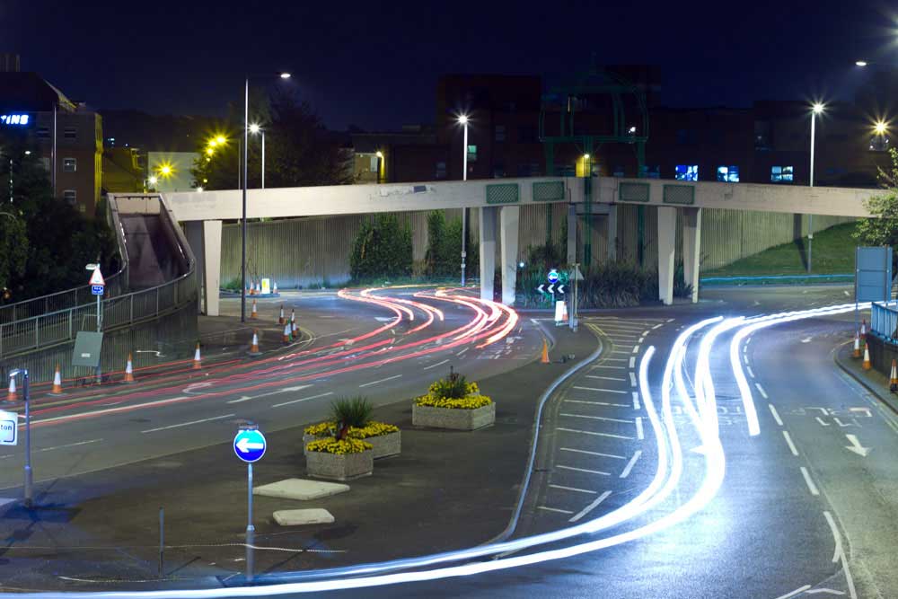 night photography moving cars