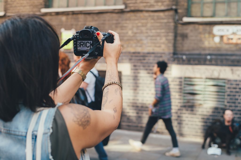 street photographer in action